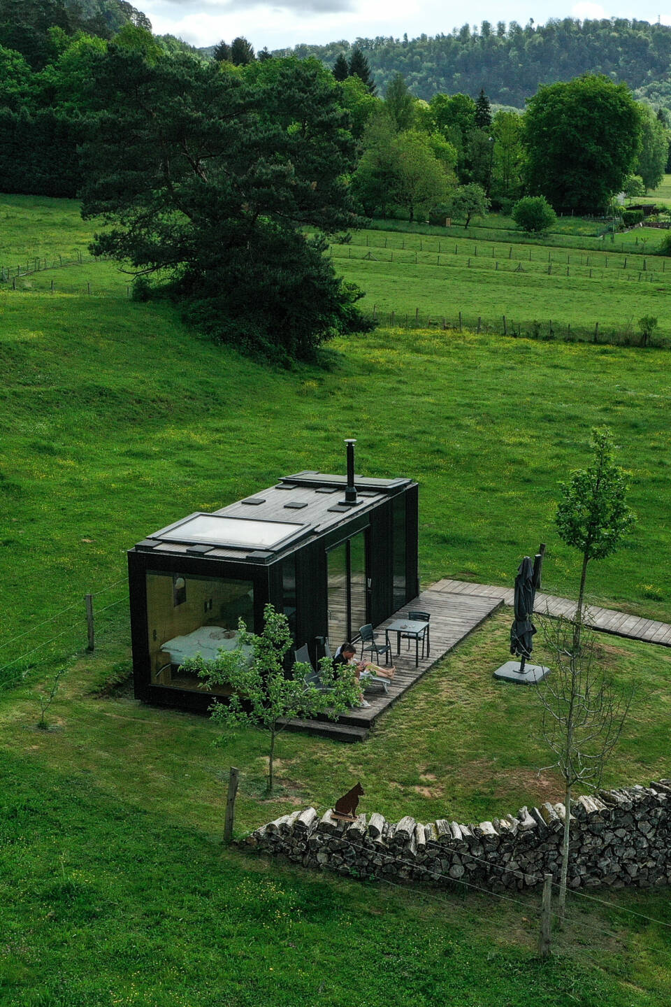 écolodge dans prairie